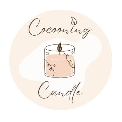 Cute cocooning candle logo rond transparent